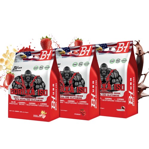 Gorilla iso 2kg protein - iso, 3×2kg