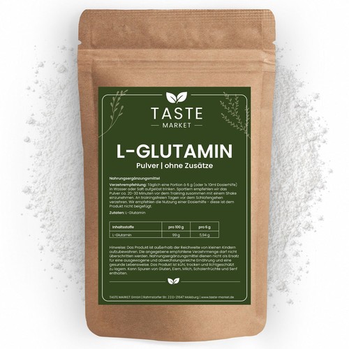 Glutamin pulver - pulver, |